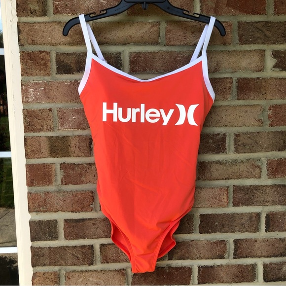 Hurley Other - Hurley orange white logo One Piece Swimsuit NWT Women 1X